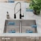 Elkay 18 Gauge SS 31-1/2" x 18-1/2" x 9" Equal Double Bowl Undermount Sink and Faucet Kit with Drain ECTRU31179TFMC - alternate 5